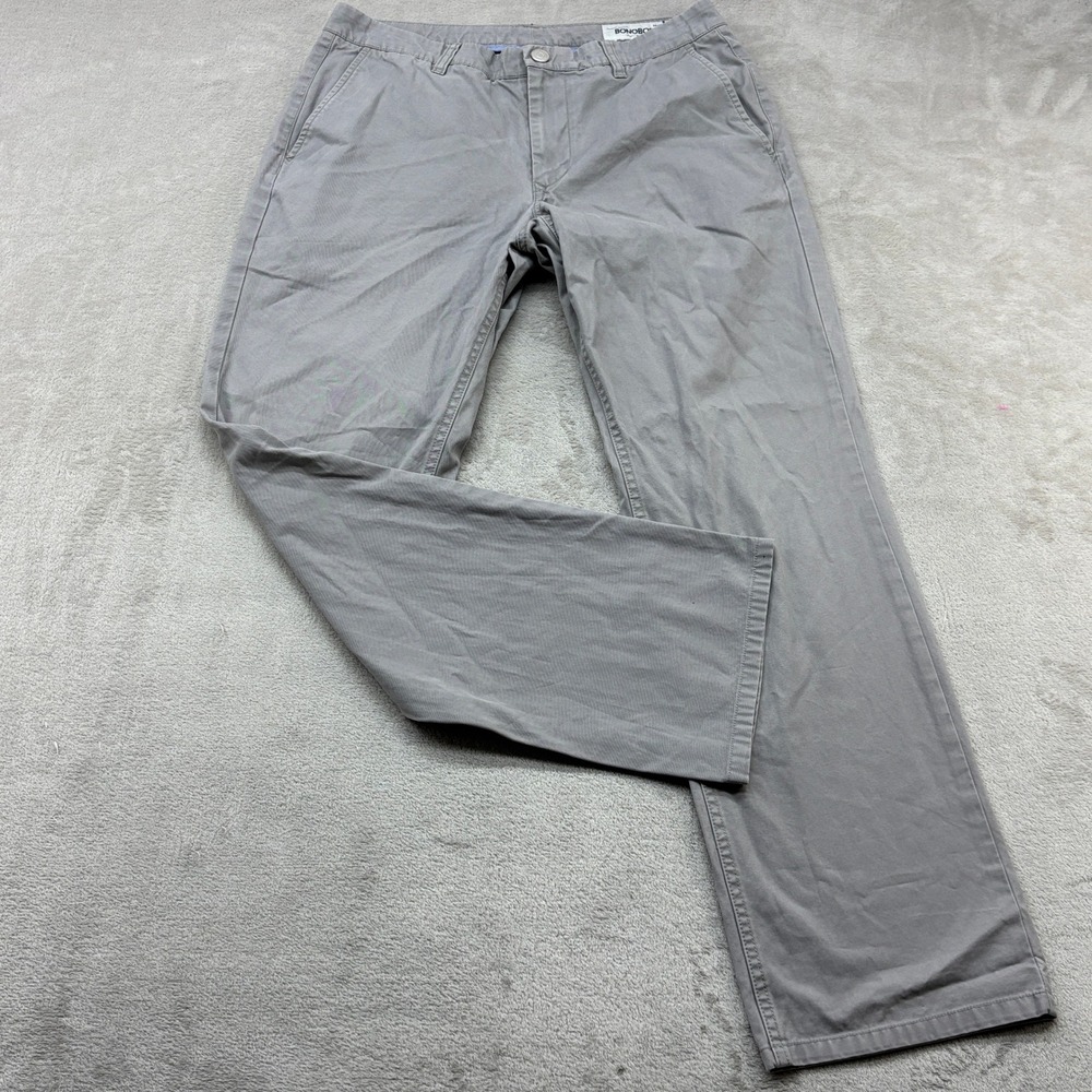 Bonobos Washed Chinos Mens 32x32 Gray Straight Leg Cotton Stretch Pants